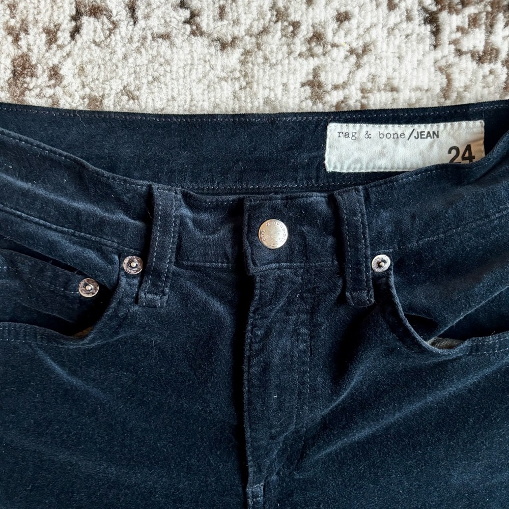 Rag & Bone Navy Blue Velvet Skinny Pants - Picture 4 of 7